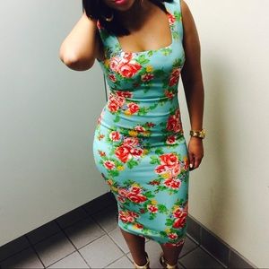 Fashion nova flower midi dress